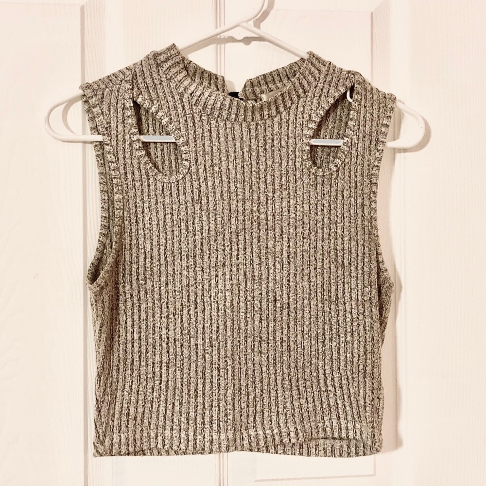 Ribbed Knit Crop Tank Top